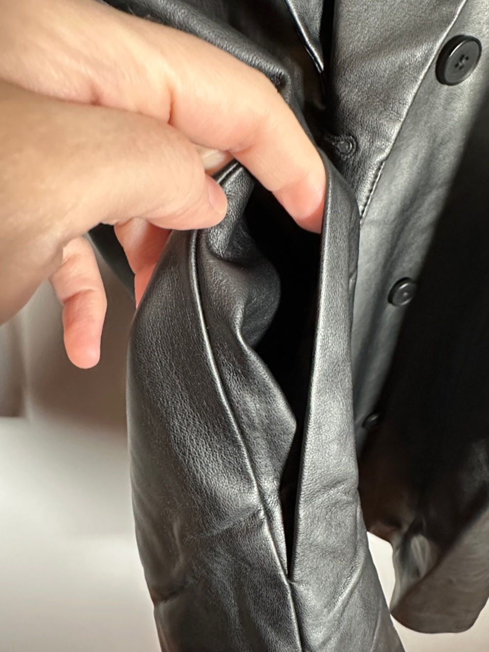 French Connection Black Faux Leather Blazer Jacket Women’s Size 2 - Picture 10 of 10